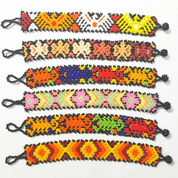 Hand Crafted Jewelry Huichol Bracelet Beaded Mexican Artisanal